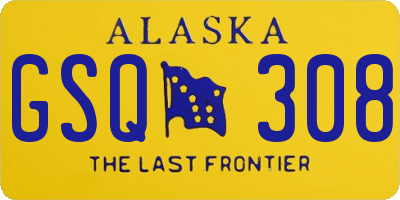 AK license plate GSQ308