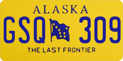 AK license plate GSQ309