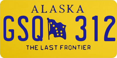 AK license plate GSQ312
