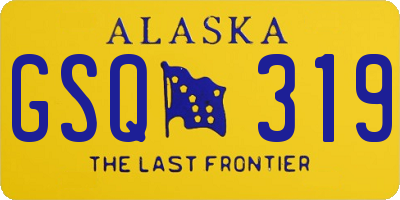 AK license plate GSQ319
