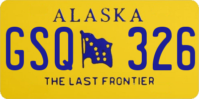 AK license plate GSQ326