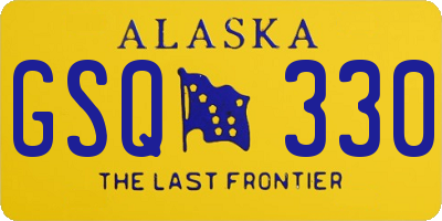AK license plate GSQ330