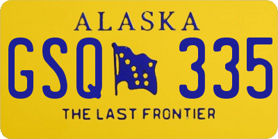 AK license plate GSQ335
