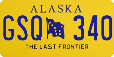 AK license plate GSQ340