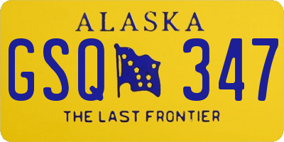 AK license plate GSQ347