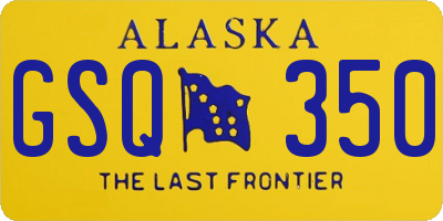 AK license plate GSQ350