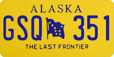 AK license plate GSQ351