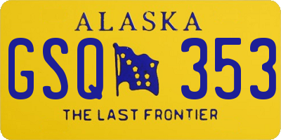 AK license plate GSQ353