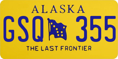 AK license plate GSQ355