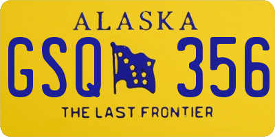 AK license plate GSQ356