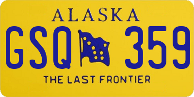 AK license plate GSQ359