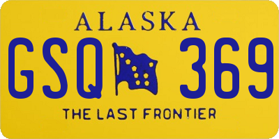 AK license plate GSQ369