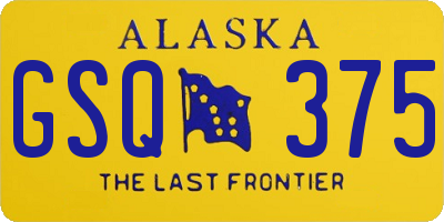 AK license plate GSQ375