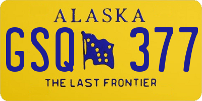AK license plate GSQ377