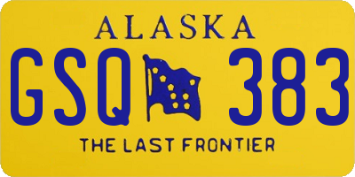 AK license plate GSQ383