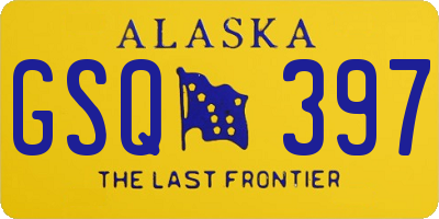 AK license plate GSQ397