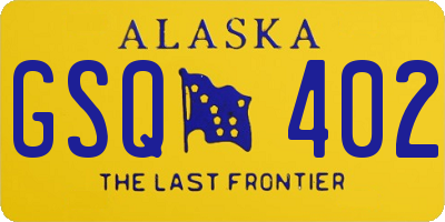 AK license plate GSQ402