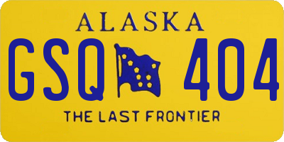 AK license plate GSQ404