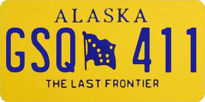 AK license plate GSQ411