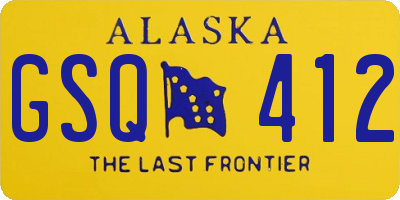 AK license plate GSQ412