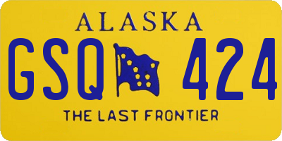 AK license plate GSQ424