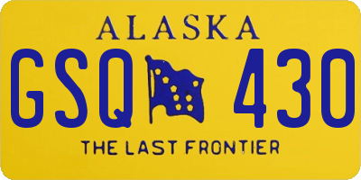 AK license plate GSQ430