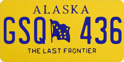 AK license plate GSQ436