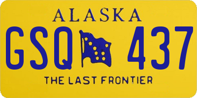AK license plate GSQ437