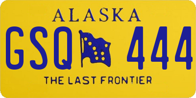 AK license plate GSQ444