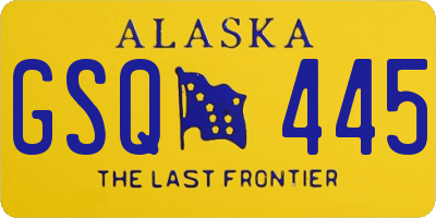 AK license plate GSQ445