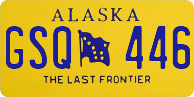 AK license plate GSQ446