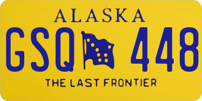 AK license plate GSQ448