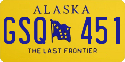 AK license plate GSQ451