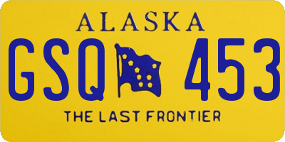 AK license plate GSQ453