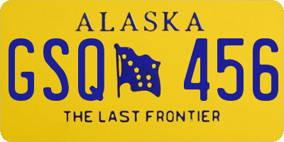 AK license plate GSQ456