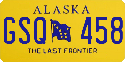 AK license plate GSQ458