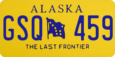 AK license plate GSQ459