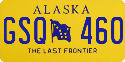 AK license plate GSQ460