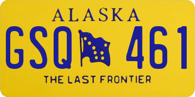 AK license plate GSQ461