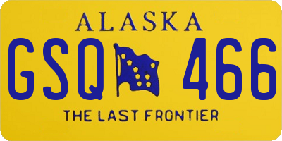 AK license plate GSQ466