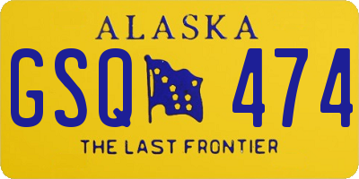 AK license plate GSQ474
