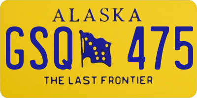 AK license plate GSQ475