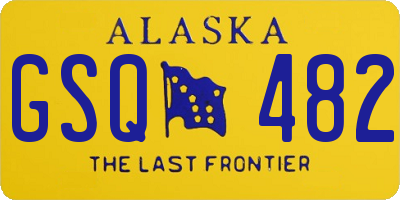 AK license plate GSQ482