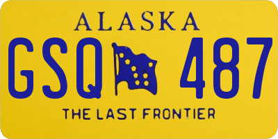 AK license plate GSQ487