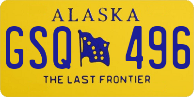 AK license plate GSQ496
