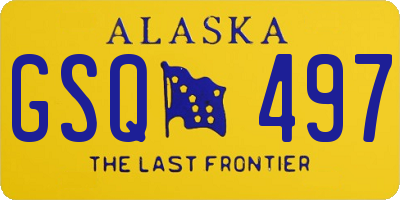 AK license plate GSQ497