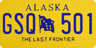 AK license plate GSQ501