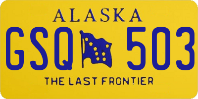 AK license plate GSQ503