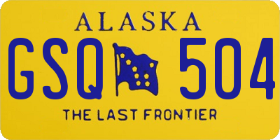 AK license plate GSQ504