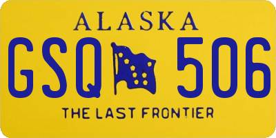 AK license plate GSQ506